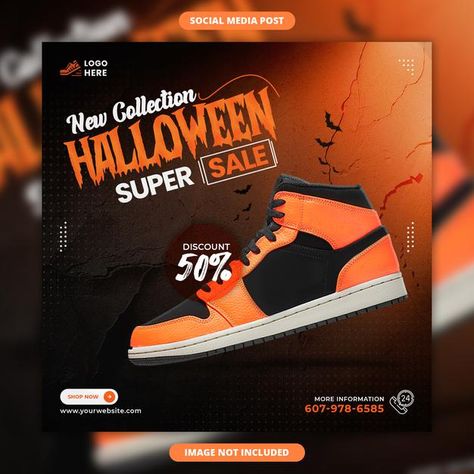 Halloween Sale Design, Halloween Social Media Posts, Black Friday Design Ideas, Sneaker Website, Halloween Social, Black Friday Banner, Halloween Party Night, Halloween Post, Banner Design Inspiration