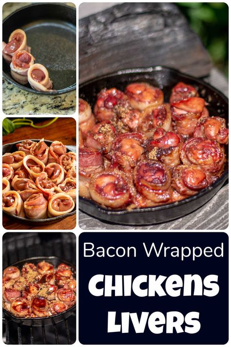 Chicken Liver Appetizers, Chicken Livers Wrapped In Bacon, Rumaki Recipe Bacon Wrapped, Bacon Wrapped Chicken Livers, Bacon With Brown Sugar, Bacon Wrapped Bbq Chicken, Deep Fried Bacon, Liver And Bacon, Fried Chicken Livers