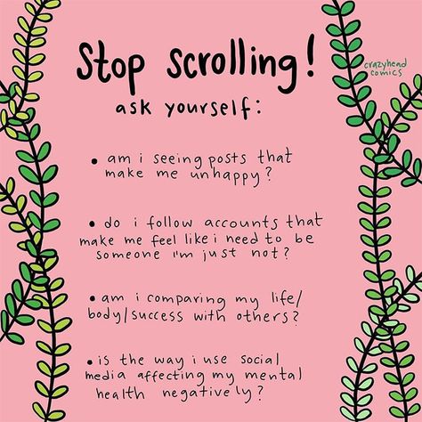 Social Media And Mental Health Stop Scrolling, Mental Health Awareness Month, Emotional Wellbeing, Ask Yourself, Mental And Emotional Health, Mental Health Matters, Health Matters, Health Quotes, Coping Skills