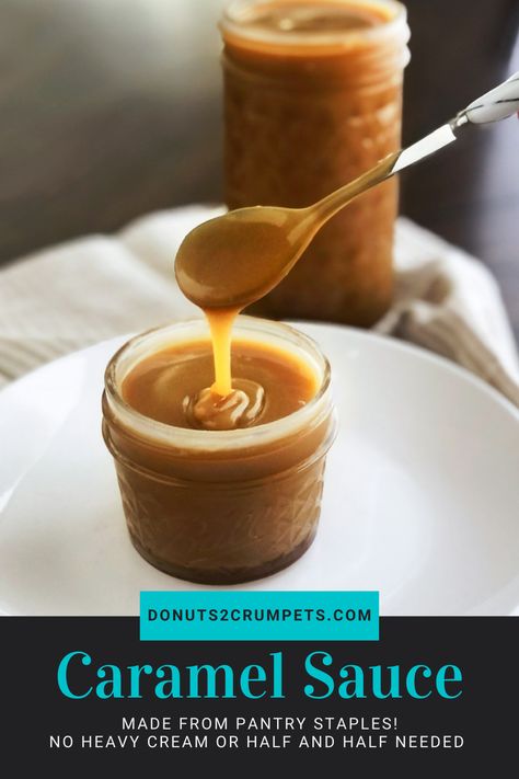 Easy Salted Caramel, Salted Caramel Sauce Recipe, Hemgjord Glass, Caramel Recipes Sauce, Caramel Desserts, Homemade Caramel Sauce, Salted Caramel Sauce, Caramel Topping, Kinds Of Desserts