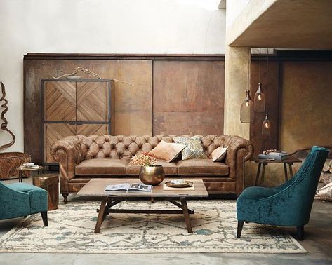 Add a punch to a classic style with our Laris chair. Art Aesthetic Room, Arhaus Furniture, Diy Living Room Decor, Vintage Doors, Furniture Catalog, House Renovation, Knotted Rug, Leather Sofa, Living Room Sofa