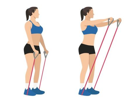 Arm Exercises Resistance Band, Resistance Band Exercises For Arms, Arm Workout With Resistance Bands, Resistance Band Exercises For Beginners, Under Arm Fat, Bra Fat Workout, Mini Band Exercises, Resistance Bands Chest, Arms Exercise