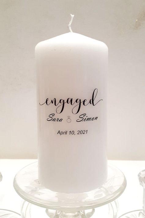 Minimal Candle, Minimal Candles, Engagement Candle, Personalized Candle, White Minimal, Engagement Party Decorations, Gifts For Fiance, Couple Items, Gift For Couples