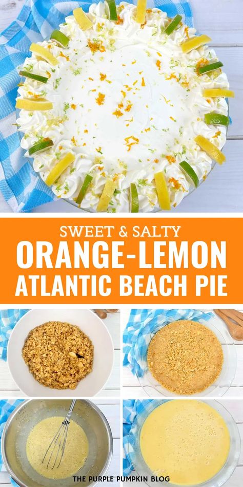 Turn any family gathering into a sweet affair with the Atlantic Beach Pie Recipe. The succulent citrus filling and the salty-sweet crust create a delightful contrast. Discover this enticing recipe at The Purple Pumpkin Blog. #FamilyGathering Atlantic Beach Pie Recipe, Beach Pie, Atlantic Beach Pie, Types Of Pie, Lime Desserts, Pie In The Sky, Purple Pumpkin, Lemon Filling, Atlantic Beach