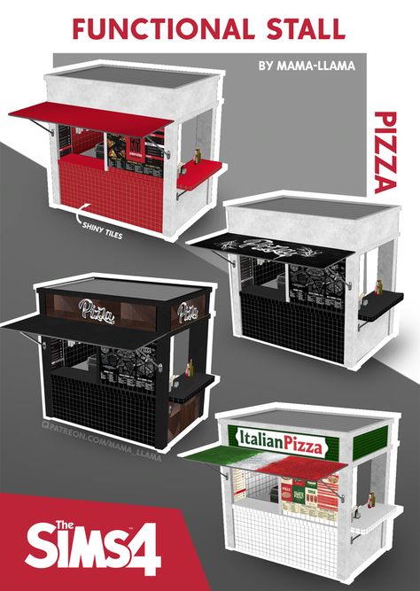 Functional Stall + Animated Pizza Stand | Preview | Patreon Pizza Stand, The Sims 4 Sims, Sims 4 Restaurant, Sims 4 Cc Furniture Living Rooms, Sims 4 Sims, The Sims 4 Lots, San Myshuno, Sims 4 Tsr, New Pizza