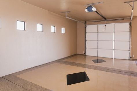 Painted Garage Walls, Garage Studio Apartment, Grey Garage, Garage Floor Paint, Ceiling Materials, Garage Door Springs, Overhead Garage, Garage Studio, Garage Door Design