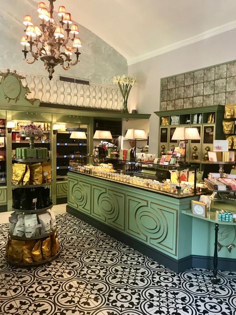 French Patisserie Interior, French Bakery Interior Design, Fancy Cafe Interior, French Bakery Aesthetic Interior, Fancy Bakery Interior, Vintage Bakery Interior, Pattiserie Shop Design, French Cafe Interior Design, Bakery Aesthetic Interior