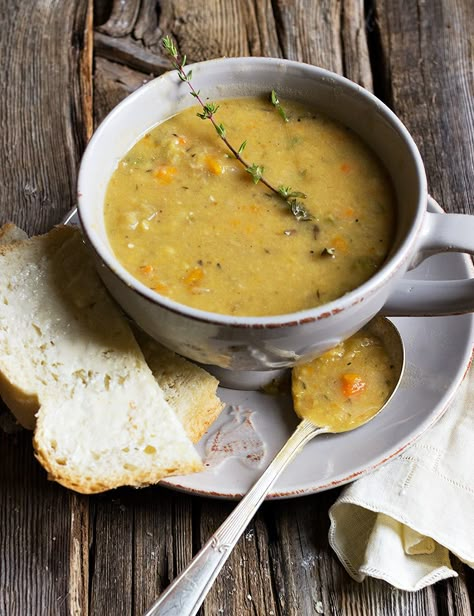 Quebec-style Yellow Split Pea Soup - a perfect use for your left-over ham bone!  NOTE: Excellent! MM doubled the recipe (used a full bag of split peas) and added 2 cups of ham stock. Quebec Style, Yellow Split Pea, Yellow Split Pea Soup, Canadian Cuisine, Split Pea Soup Recipe, Pea And Ham Soup, Yellow Split Peas, Ham Hock, Ham Soup