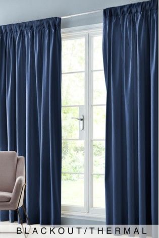 Cotton Pencil Pleat Blackout/Thermal Curtains Pencil Pleat Curtains, Curtains Blackout, Pleat Curtains, Eyelet Curtains, Thermal Curtains, Pleated Curtains, Cotton Curtains, Lined Curtains, Pencil Pleat