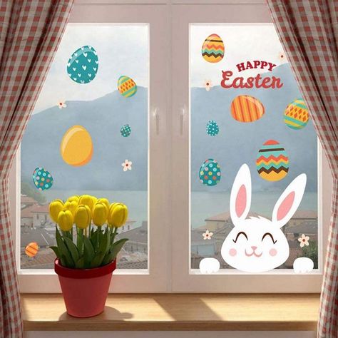 Easter Classroom Decorations, Green Wall Stickers, Easter Window Decorations, Easter Classroom, Girl Decals, Easter Stickers, Happy Easter Bunny, Wall Stickers Home Decor, Wall Stickers Kids