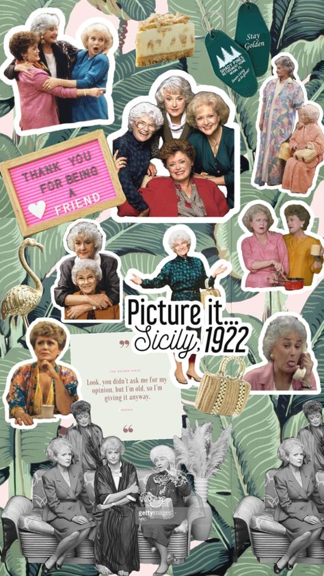 #vintage #aesthetic #collage #goldengirls The Golden Girls Wallpaper, Golden Girls Wallpaper, Golden Girls Aesthetic, Vintage Aesthetic Collage, Good Morning Love Gif, Being A Friend, Planner Diy, The Best Wallpapers, Girl Background