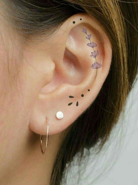 Cartilage Tattoo, Ear Lobe Tattoo, Tragus Tattoo, Matching Bff Tattoos, Tiny Bird Tattoos, Behind Ear Tattoos, Tiny Wrist Tattoos, Finger Tattoo For Women, Small Pretty Tattoos