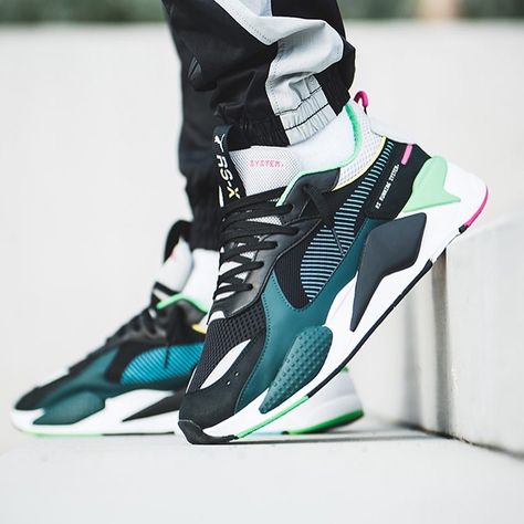 Puma RS-X Toys  Black / Green  https://insidesneakers.com/style-code/369449-01  Credit : 43einhalb  —  #puma #toys  #sneakerhead #sneakersaddict  #sneakers #kicks  #footwear #shoes  #fashion #style Puma Rs X Toys, Puma Rs X, Puma Rs-x, Puma Shop, Basket Style, Puma Rs, Sneakers Fashion Outfits, Puma Sneakers, New Sneakers