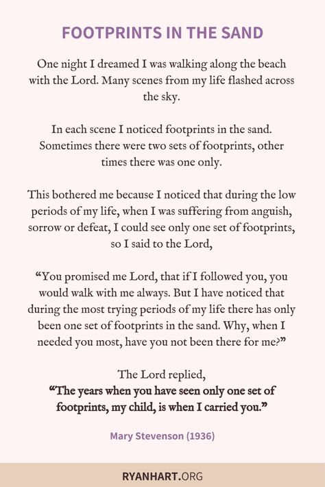 Beautiful Christian poem about having faith in God even when times are tough. One Set Of Footprints In The Sand, Christian Poems Inspirational, Footsteps In The Sand Poem, Footsteps Poem, Godly Declarations, Poems About God, Bible Poems, Having Faith In God, Poem About God