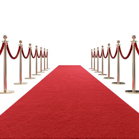 PRICES MAY VARY. 【Thick & Durable】: Quality-crafted of 450 GSM surface and 480GSM TPR rubber coating back, this red carpet is definitely thick and durable for indoor and outdoor events; It's rolls up easily and lays flat with no curled ends and makes any event feel grand 【Easy to Use】Unlike those cheap non woven runway carpet runner, this red runner doesn't need an extra tape to fix it on the floor ( Difficult to stick before use and clean after use), just spread it out on the runway and roll it Red Carpet Set Up, Filipina Debut, Red Carpet Ideas, Red And Gold Decorations, Red Carpet Decorations, Red Events, Homecoming 2024, Hollywood Party Decorations, Events Decorations