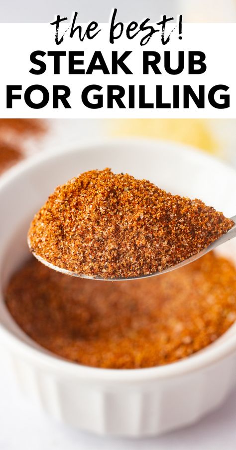 Dry Bbq Rub Recipes, Dry Rub Steak Recipes, Best Steak Rub Recipe, Steak Dry Rub Recipe Grilling, Ribeye Steak Dry Rub Recipe, Dry Rub For Steak Grilling, Steak Spice Recipe, Bbq Steak Recipes Grilling, Steak Seasoning Recipes Rubs