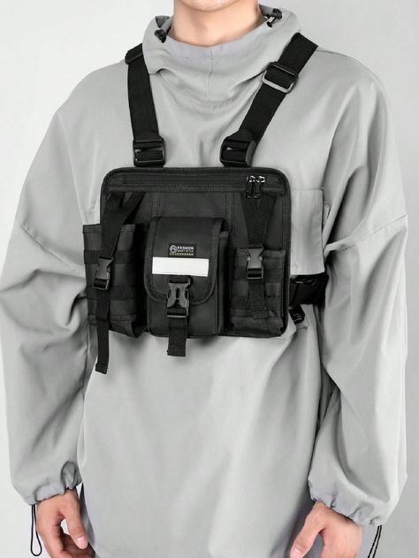 Reflective Design Chest Rig Bags Hip-Hop Streetwear Unisex Vest Backpacks Casual Travel Chest Bag For Men Multiple Pockets Storage Chest Pack Halloween Christmas Teacher Gift College University Bag Bag For School Man Bag Fanny Pack Bum Bag Waist Bag Fall Travel Essentials Gifts For Men Scream Men Bag Belt Bag Travel Bag Sling Bag For Men Winter Christmas Gifts Black    Polyamide Colorblock,Letter,Plain Chest Rig Bag   Men Bags, size features are:Bust: ,Length: ,Sleeve Length: Gifts For Young Men, Clear Eyebrow Gel, Christmas Teacher Gift, University Bag, Sling Bag For Men, Bag For School, Chest Pack, Men Bag, Fanny Bag