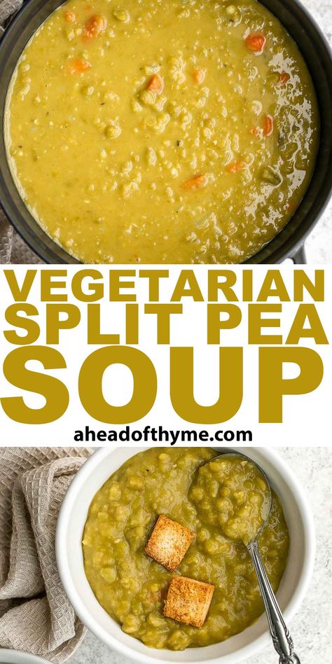 Vegan Split Pea Soup Crockpot, Veggie Split Pea Soup, Meatless Split Pea Soup, Split Pea Soup Crockpot Vegetarian, Split Pea Vegetarian, Vegetarian Split Pea Soup Stove Top, Instapot Split Pea Soup Vegetarian, Split Pea Soup Recipe Vegetarian, Vegetarian Pea Soup Recipe