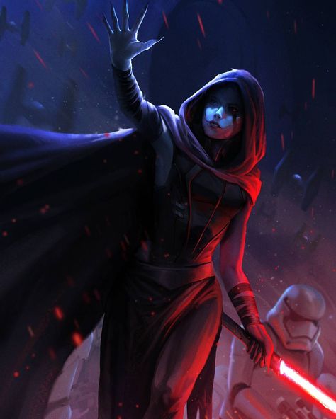 Star Wars Sith Female, Gaming Illustration, Female Sith, Female Jedi, Star Wars Character, Star Wars Sith, Dark Side Star Wars, Star Wars Characters Pictures, Star Wars Concept Art