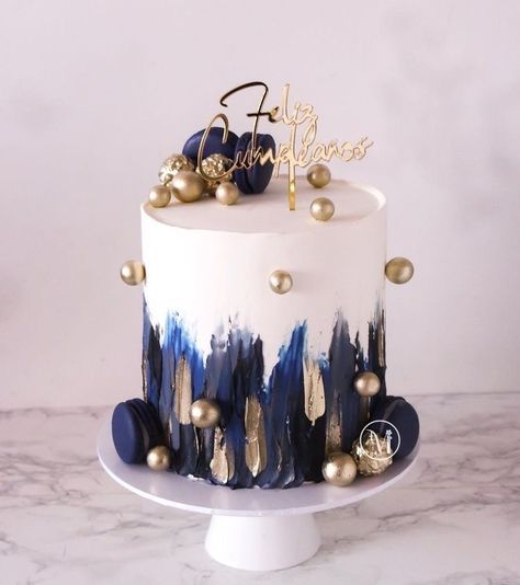 Modern Birthday Cakes, Blue Birthday Cakes, 40th Cake, Birthday Cake For Husband, Cake For Husband, 21st Cake, 50th Cake, Birthday Cake For Him, 60th Birthday Cakes