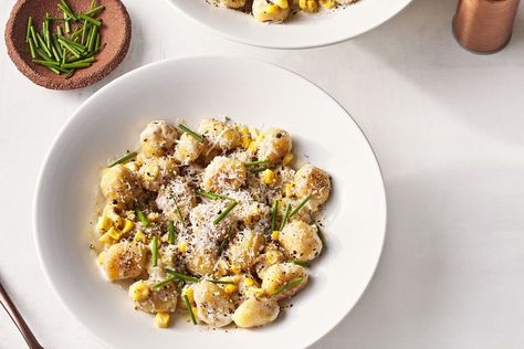 Gnocchi With Corn & Miso Gnocchi With Corn And Miso, Gnocchi With Corn And Miso Real Simple, Miso Recipe, Pasta Party, Weeknight Recipes, Homemade Gnocchi, Protein Nutrition, Gnocchi Recipes, Fast Dinners