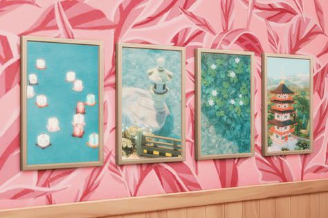 The way I ADORE this artwork by simsworkstyle Sims 4 Maxis Match Paintings, Ts4 Paintings Cc, Sims 4 Painting Override, Sims 4 Paintings Cc, Furniture Cc, Asian Painting, Sims 4 Build, Ts4 Cc, Sims Mods