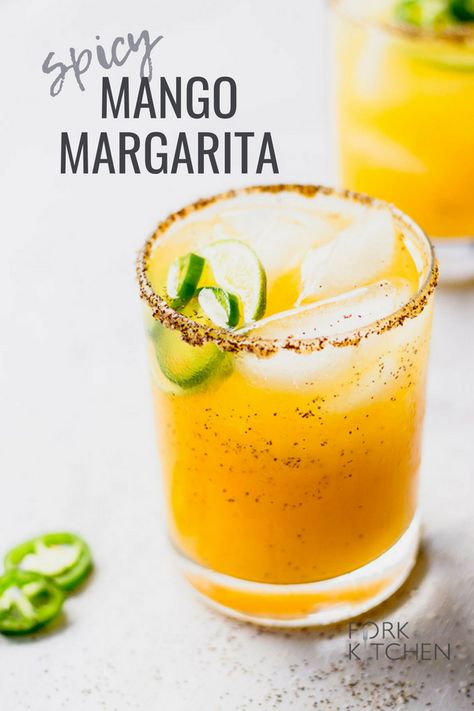 Mango Jalapeno Margarita, Spicy Mango Margarita, Mango Margarita Recipe, Jalapeno Margarita, Mango Margarita, Refreshing Food, Margarita Recipes, Alcohol Drink Recipes, Alcohol Recipes