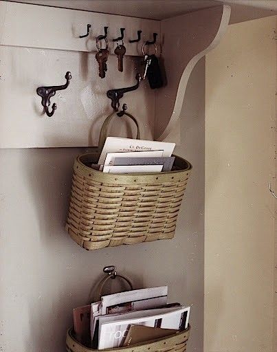 Martha Stewart Wall-Mounted Basket Remodelista Baskets On Wall For Storage, Basket On Wall, Wall Mounted Kitchen Storage, Wicker Bedroom, Wicker Shelf, Wicker Planter, Wicker Table, Wicker Decor, Living Room Ceiling