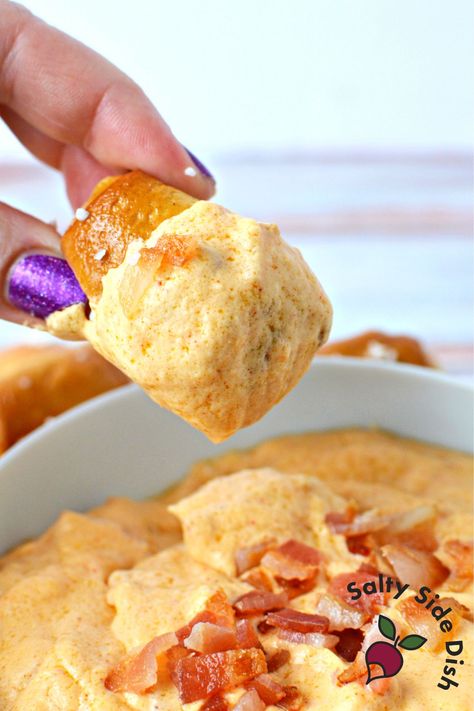 Pub Style Beer Cheese Dip in Slow Cooker | Salty Side Dish Crockpot Beer Cheese Dip Slow Cooker, Warm Beer Cheese Dip, Crockpot Beer Cheese Dip, Crock Pot Beer Cheese, Crockpot Beer Cheese, Applebees Beer Cheese Dip, Beer Cheese Dip Crockpot, Slow Cooker Cheese Dip, Pretzel Cheese Dip