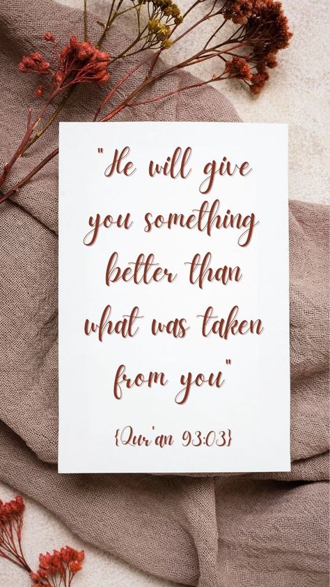 "He will give you something better than what was taken from you "
{Qur'an 93:03} Islamic English Calligraphy, Arabic Calligraphy Art Quotes, English Calligraphy Quotes, Calligraphy Thoughts, Dairy Art, Islamic Notes, Calligraphy Art Quotes, Pen Lettering, Calligraphy Background