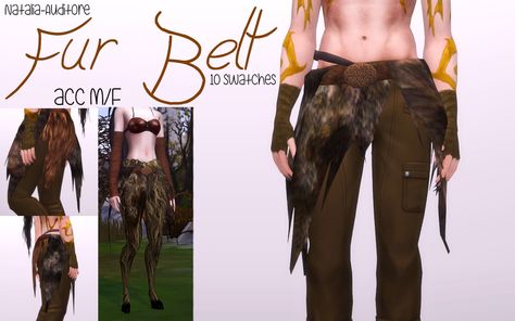 Fur belt acc ts4 | Natalia-Auditore #s4cc #ts4cc #fantasysims4cc #fantasyts4 Natalia Auditore, Sims 4 Controls, Fur Belt, Sims Medieval, Harness Bra, Fur Clothing, Sims 4 Mods Clothes, Sims 4 Cas, Cc Sims