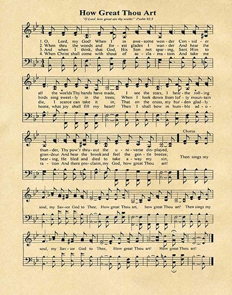 How Great Thou Art How Great Thou Art Lyrics, How Great Thou Art, Citronella Plant, Hymns Lyrics, Old Sheet Music, Music Tattoo, Sheet Music Pdf, Vintage Sheet Music, Student Art