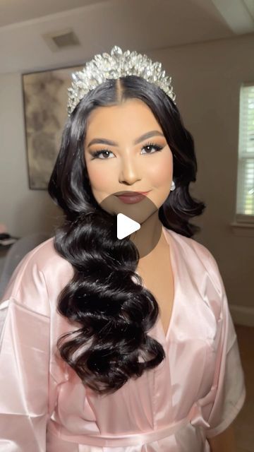 SAGRARIO ALANIS | HOUSTON HAIRSTYLIST on Instagram: "SILANI XV- she’s a princess 🙌🏼🫧  Hair @silani_hair  Makeup @idaliafmua   #houstonquinceaneras #houstonhairstylist #houstonquinceañera #quincehair #quinceañera #misxv #quinceaños" Quince Makeup Blush Pink, 15 Hair Quinceanera, Pink Quince Makeup, Quince Makeup Looks, Xv Hair, Xv Makeup, Quince Makeup, Sweet 16 Hairstyles, Quinceanera Makeup