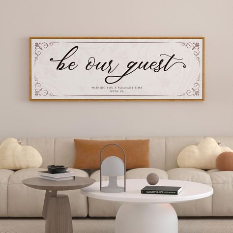 PRICES MAY VARY. ✿【Size and detail】: This large canvas measures 41" x 15" to provide plenty of visual impact in the home. Every detail in the painting has been carefully painted, whether it is bright colors or delicate textures, to bring you a great viewing experience. ✿【Unique meaning】: "Be Our Guest" is not just a painting, it also carries a life attitude and meaning. The integration of this emotion and meaning makes this hanging painting not only a visual enjoyment, but also a kind of spiritu Decor Behind Bed, Cottagecore Dining Room, Bed For Bedroom, Wall Decor Above Bed, Decor Above Bed, Wall Decor Minimalist, Unique Meaning, Be Our Guest, Aesthetic Wall Art