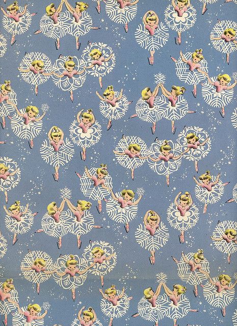 snowflake ballerinas wrapping paper ♥ Vintage Christmas Wrapping Paper, Postal Vintage, Vintage Wrapping Paper, Paper Snowflakes, Poster Ideas, Christmas Past, Christmas Vintage, Vintage Christmas Cards, Christmas Wrapping Paper