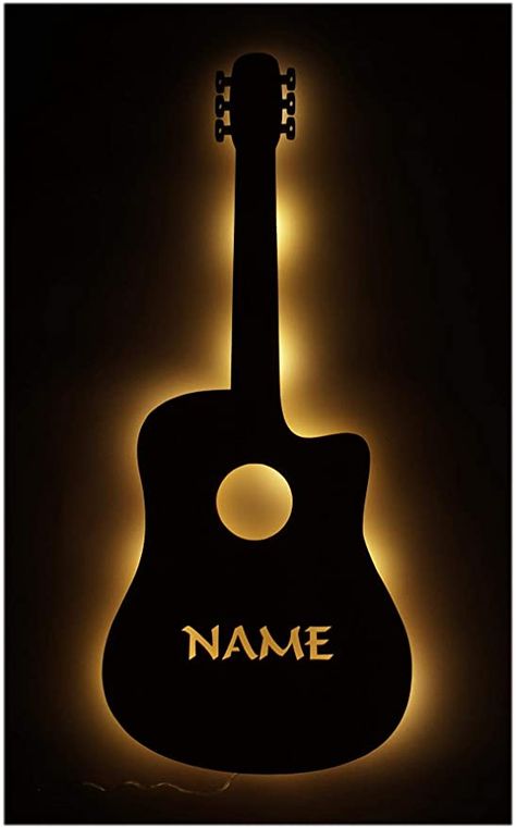 Hanging Guitars, Guitar Lamp, Music Themed Bedroom, Guitar Light, Music Bedroom, Name Unique, Unique Night Lights, Guitar Room, Music Room Decor