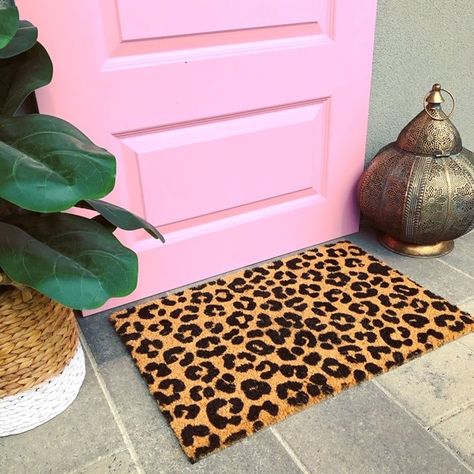 Hey There Wild Thing. Add some sizzle to your doorstep with this stunning leopard print doormat.  Created & Designed & Hand Painted on the sunny shores of Perth, Western Australia. MATERIALS: Indian Coir Hair with slip proof PVC backing. Hand painted with long-lasting, heavy duty weather resistant dyes and paints for a long life. Though suitable for both indoor and outdoor use, we recommend keeping your mats in a place that is protected from the elements such as heavy rain or direct sunlight to Double Door Mat, Leopard Print Decor, Animal Print Decor, Doormat Funny, Funny Doormats, Perth Western Australia, Custom Doormat, Leopard Animal, Door Mats