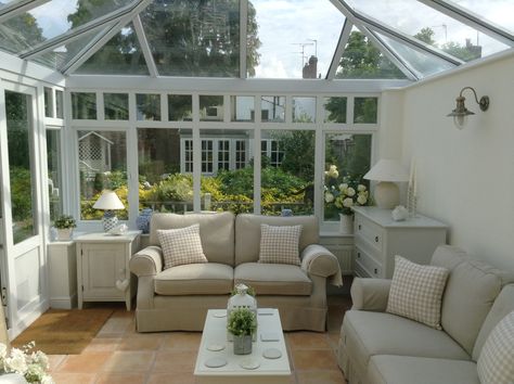 Glass Conservatory Decor, White Conservatory Ideas, Georgian Conservatory Ideas, Snug Conservatory Ideas, Conservatory Lounge Ideas, Conservatory Storage Ideas, Conservatory Decor Small Cosy, Large Conservatory Ideas, Cosy Sunroom