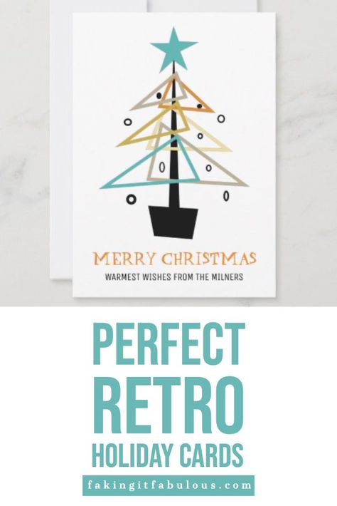 Retro Holiday Cards, Retro Christmas Cards, Paper Culture, Retro Christmas Tree, Holiday Design Card, Christmas Tree Cards, Modern Fan, Retro Photo, Retro Designs