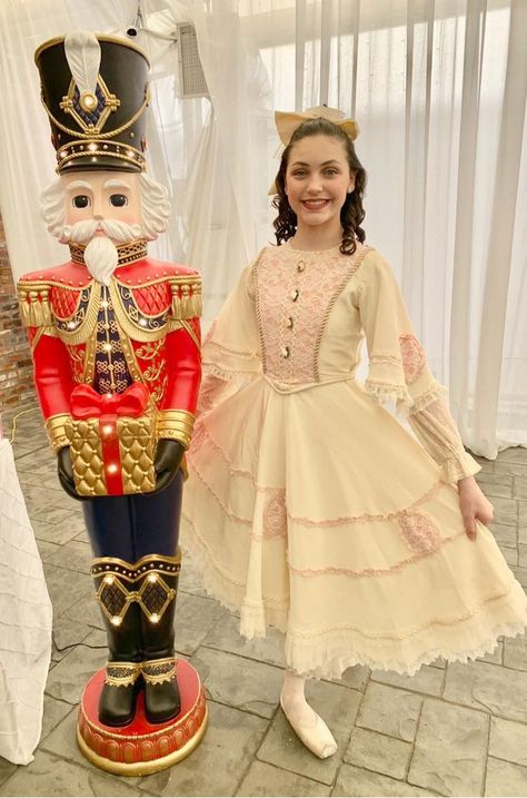 Isabel as Clara in The Nutcracker Ballet Clara Party Dress Nutcracker, Female Nutcracker Costume, The Nutcracker Inspired Outfits, Clara Nutcracker Costume, Nutcracker Inspiration, Chandelier Dress, Nutcracker Ballet Costumes, Nutcracker Clara, Clara Nutcracker