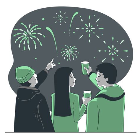 Celebrating Illustration, People Celebrating, Illustration Story, Concept Illustration, Party People, High Five, Outdoor Party, Design Graphique, Happy New