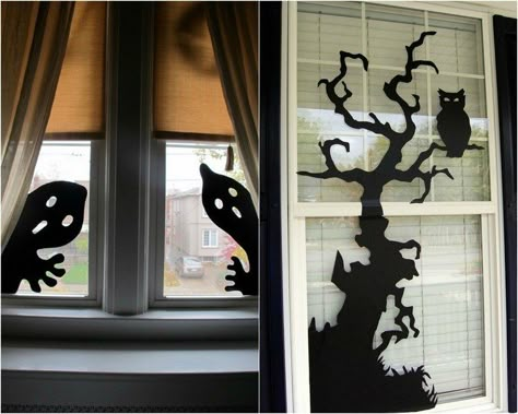 bricolage facile déco fenêtre avec des dessins splendides Halloween Bricolage, Halloween Entryway, Bricolage Halloween, Halloween Window Decorations, Casa Halloween, Halloween Classroom, Adornos Halloween, Halloween Window, Easy Halloween Crafts