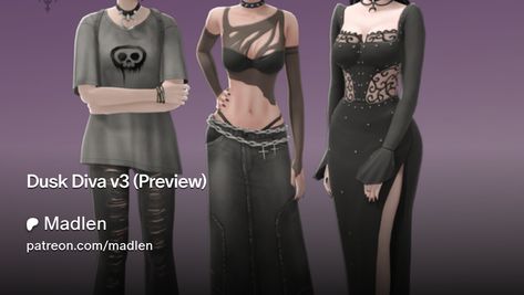 Dusk Diva v3 (Preview) | Madlen Maxis Match, Sims 4, Color Matching, Diva, Take That, Clothes