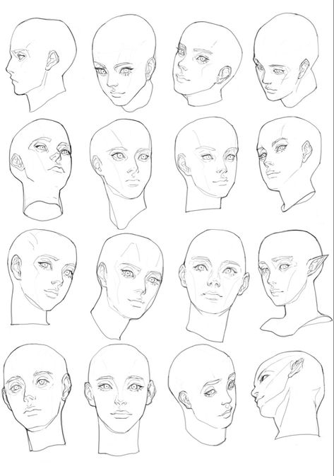 Anime Face Drawing, Drawing Cartoon Faces, 얼굴 드로잉, Drawing Tutorial Face, Human Anatomy Drawing, 얼굴 그리기, Arte Sketchbook, Portrait Sketches, Digital Painting Tutorials