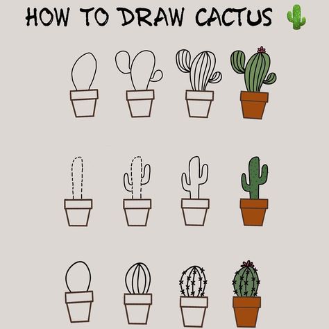 #howtodrawcactus #cactusdoodle #cactus #cacti #easydrawing #procreate #tutorials #illustration #illustrationartists #drawingtutorial… Journal Doodle Ideas, Doodles Step By Step, Bullet Journal Easy, Plant Doodles, Fruit Doodle, Banner Doodle, Cactus Doodle, Procreate Tutorials, Plant Doodle