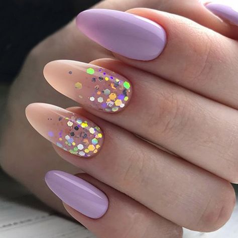 Cool Almond Nails To Inspire You picture 4 Unicorn Nails Designs, Almond Shaped Nails Designs, Unghie Sfumate, Unicorn Nails, Matte Nails Design, Almond Shape Nails, Her Nails, Almond Nails Designs, Almond Nail