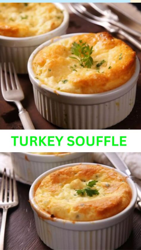 Delight in the light and fluffy goodness of turkey soufflé. A savory sensation that elevates your dinner table with every bite. Savory Souffle, Turkey Dishes, Mushroom Soup, Creamed Mushrooms, Bread Crumbs, Dinner Table, Cheddar Cheese, Easy Recipes, The Light