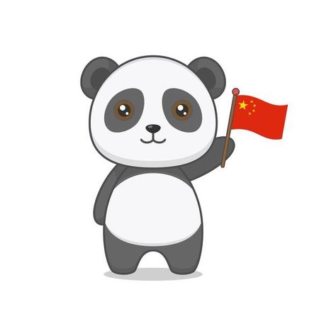 Chinese Icon, Chinese Flag, Panda Lindo, China Map, China Flag, Chinese Cartoon, Collections Of Objects, Cute Funny Cartoons, Snow Trip