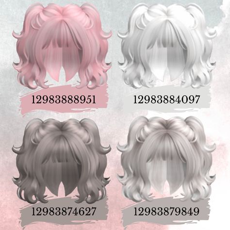 Roblox Ash Hair Codes, Berry Avenue White Hair Codes, Cute Roblox Hair Codes, Hair Brookhaven Code, Roblox White Hair Codes, Hair Codes Brookhaven, Cute Roblox Hair, Roblox Hair Id Codes, Black Hair Roblox Codes