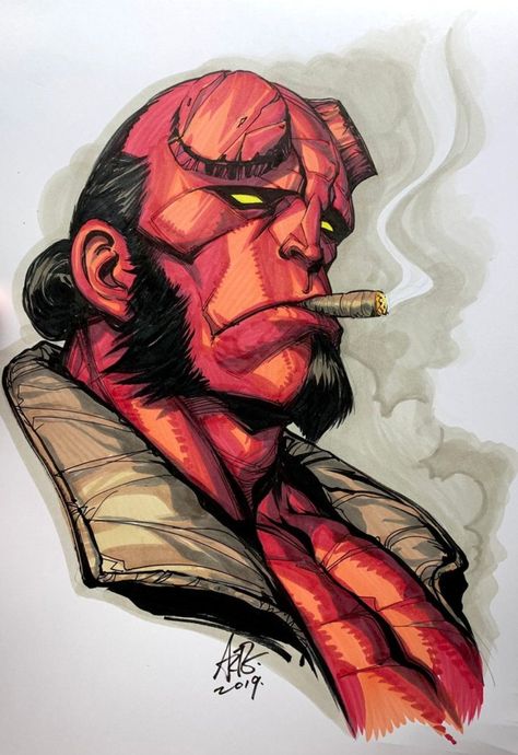 Hellboy Wallpaper, Stanley Lau, Hellboy Comic, Hellboy Tattoo, Hellboy Art, Hell Boy, Dark Horse Comics, Poses References, Character Design Male